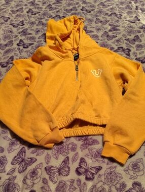 True Religion Kids Pink Hooded Half-Zip Pullover